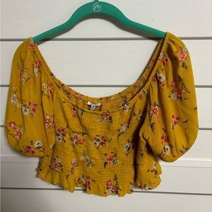 Mustard Yellow Floral Blouse